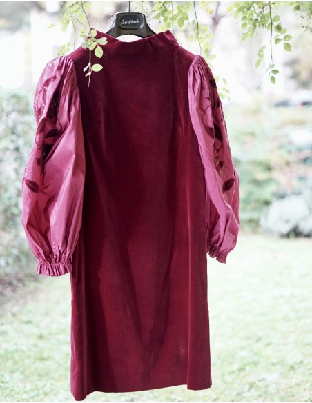 ABITO DA SERA  CERIMONIA  tg. 44/46 VELLUTO BORDEAUX VINTAGE