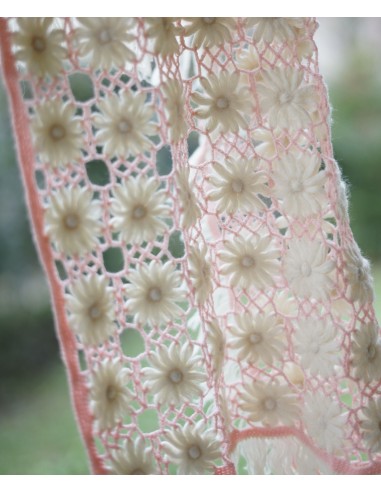 SCIALLE IN LANA  CREMA / ROSA