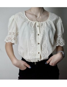 CAMICIA  tg 44/46 TIROLESE  Vintage CREMA
