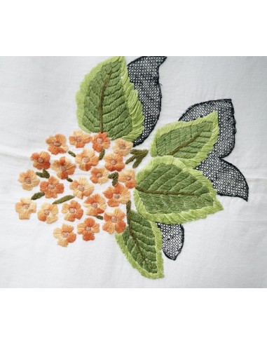 TOVAGLIA CREMA RICAMATA A MANO 250X160 cm