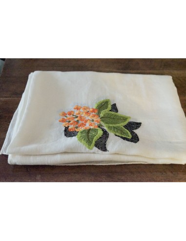 TOVAGLIA CREMA RICAMATA A MANO 250X160 cm