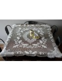 ANTICA TOVAGLIETTA  FILET A RETE 107x127cm ca.