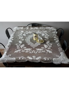 ANTICA TOVAGLIETTA  FILET A RETE 107x127cm ca.