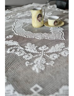 ANTICA TOVAGLIETTA  FILET A RETE 107x127cm ca. 2