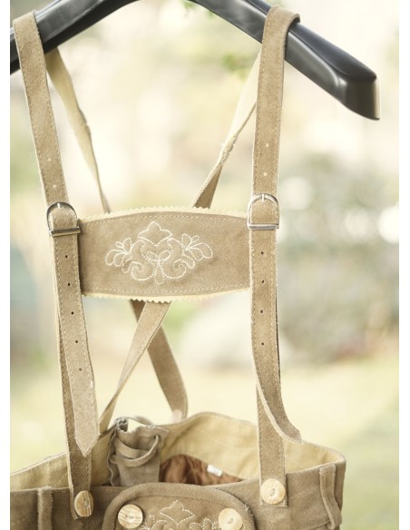 PANTALONI tg.164 PELLE LEDERHOSEN TIROLESE Ragazzo