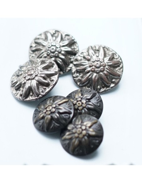 SET 6 BOTTONI  STILE TIROLESE  2 e 2,5 cm