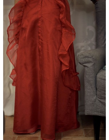 ELEGANTE ABITO ROSSO VINTAGE ANNI '70 / CARNEVALE  Tg.34