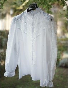 CAMICIA STILE TIROLESE  tg 54/56 CON PIZZO 2