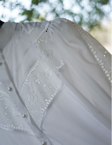 CAMICIA STILE TIROLESE  tg 54/56 CON PIZZO