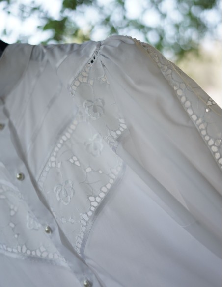 CAMICIA STILE TIROLESE  tg 54/56 CON PIZZO