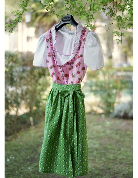 ABITO DIRNDL TIROLESE   tg 38  ROSA /VERDE