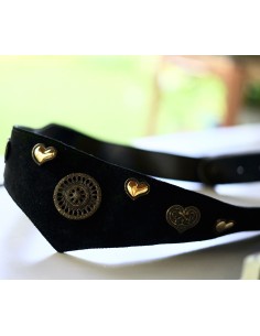 CINTURA IN PELLE STILE TIROLESE 85/95 cm