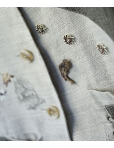 GIACCA STILE TIROLESE  tg.46/48 LINO Beige 2