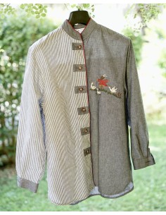 CAMICIA STILE TIROLESE  tg 42 it.