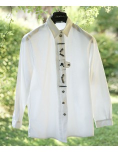 CAMICIA STILE TIROLESE  tg 44/46 it. Hammerschmid