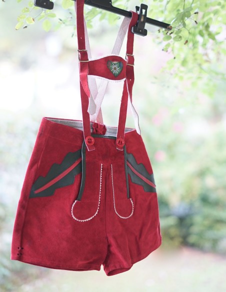 PANTALONCINI 6/7 anni/ 128  IN PELLE STILE TIROLESE BAVARESE