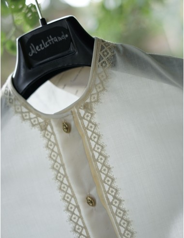 CAMICIA  TIROLESE CON PIZZO  tg 50/52 it.