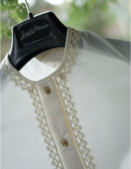 CAMICIA  TIROLESE CON PIZZO  tg 50/52 it.