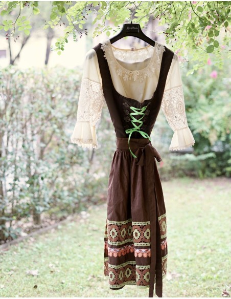 ABITO VINTAGE STILE TIROLESE DIRNDL  tg. 46/48 it.