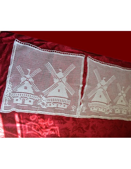 COPPIA TENDE  REALIZZATE UNCINETTO 75x65 cm