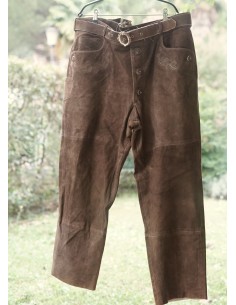 PANTALONI tg. 56 PELLE  TIROLESE CON CINTURA