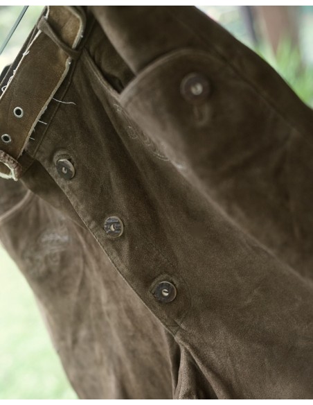 PANTALONI tg. 56 PELLE  TIROLESE CON CINTURA