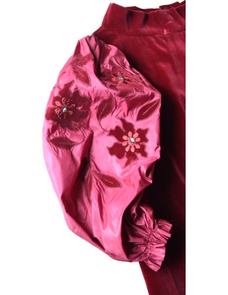 ABITO DA SERA  CERIMONIA  tg. 44/46 VELLUTO BORDEAUX VINTAGE