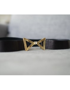 CINTURA IN PELLE tg.85 cm max. FIBBIA ORO