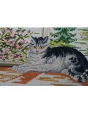 STUPENDO  RICAMO STILE INGLESE 68x60cm