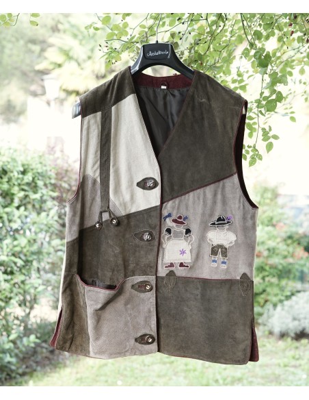 GILET PELLE  tg.46 it. DONNA TIROLESE 