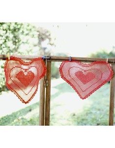 COPPIA CUORI ROSSI REALIZZATI A MANO 2