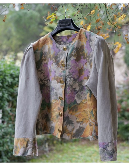 GIACCA STILE TIROLESE  tg.8 LINO