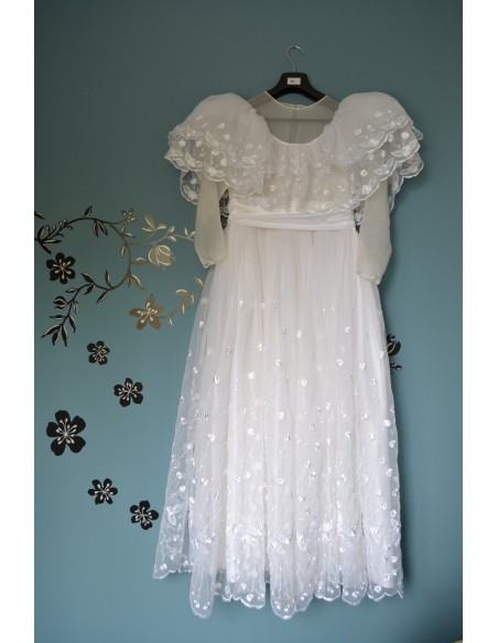 DELIZIOSO ABITO DA SPOSA VINTAGE '70/'80  tg. 40