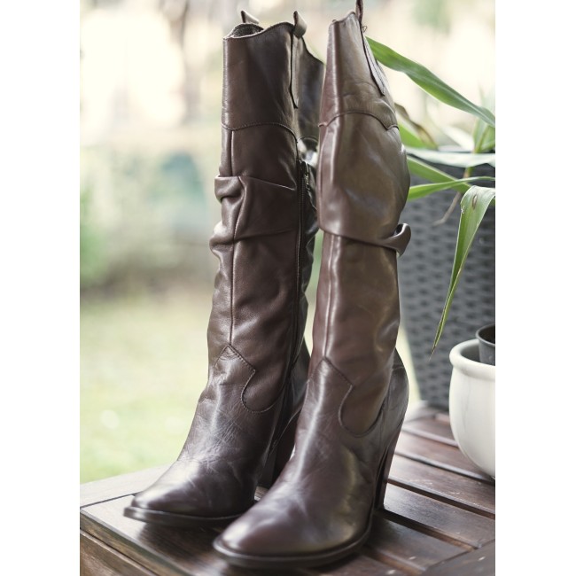 SCARPE STIVALI STIVALETTO DONNA  N* 38 MARRONE...