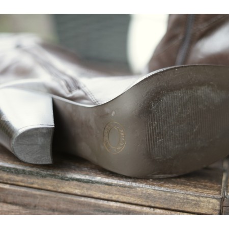 SCARPE STIVALI STIVALETTO DONNA  N* 38 MARRONE PELLE