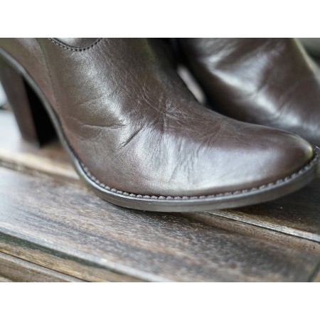 SCARPE STIVALI STIVALETTO DONNA  N* 38 MARRONE PELLE