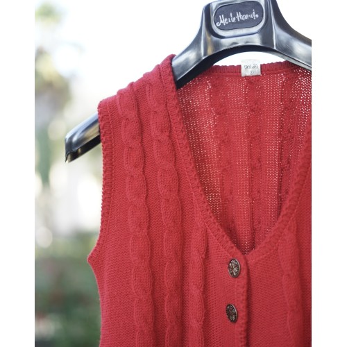 GILET DONNA IN STILE TIROLESE Tg. 46 it. ROSSO 2