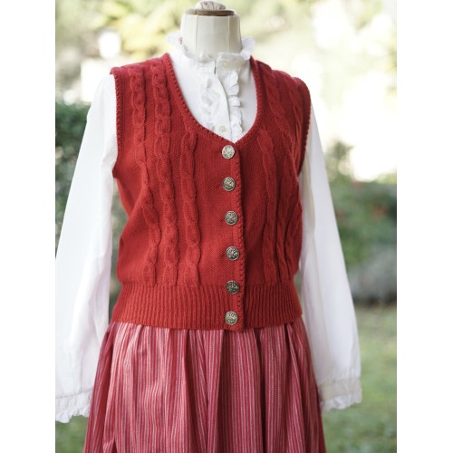 GILET DONNA IN STILE TIROLESE Tg. 46 it. ROSSO