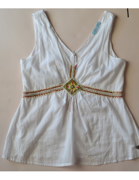 TOP IN COTONE CON RICAMI  Tg.44/46