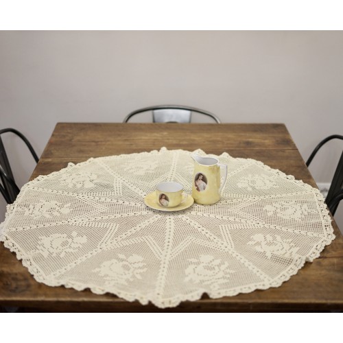 TOVAGLIETTA  REALIZZATA A MANO AD UNCINETTO diam.104
