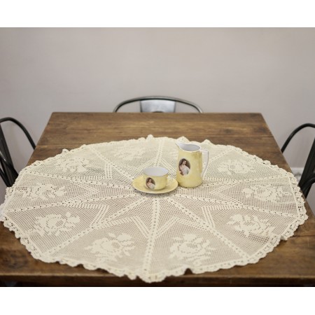 TOVAGLIETTA  REALIZZATA A MANO AD UNCINETTO diam.104