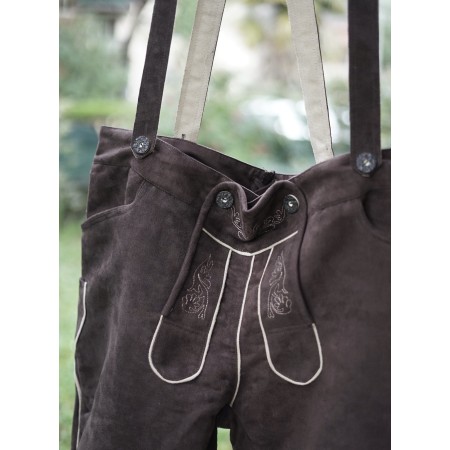 PANTALON tg. XXL 62/64 SIMILPELLE LEDERHOSEN TIROLESE