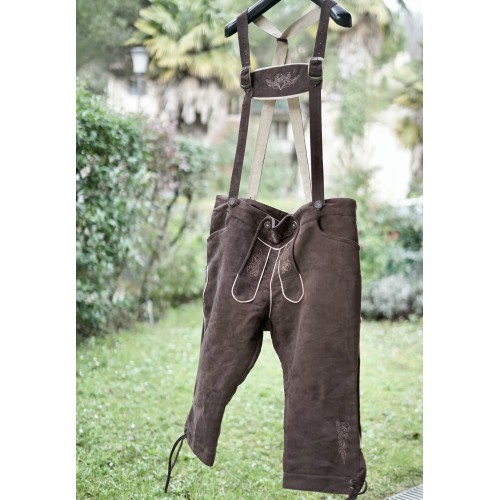 PANTALON tg. XXL 62/64 SIMILPELLE LEDERHOSEN TIROLESE