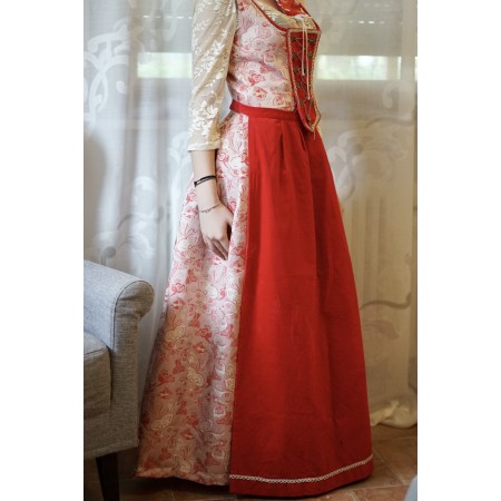 ELEGANTE LUNGO ABITO DIRNDL TIROLESE  tg 40 it. VINTAGE