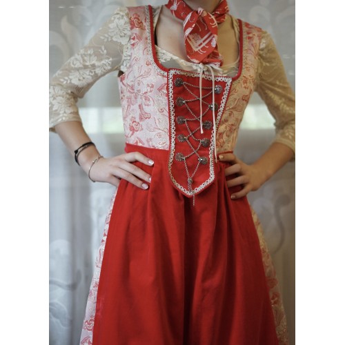 ELEGANTE LUNGO ABITO DIRNDL TIROLESE  tg 40 it. VINTAGE