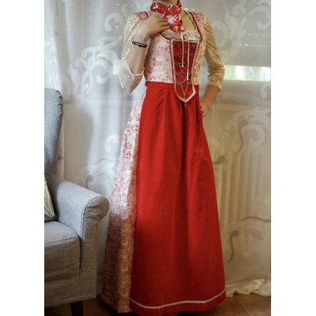 ELEGANTE LUNGO ABITO DIRNDL TIROLESE  tg 40 it. VINTAGE