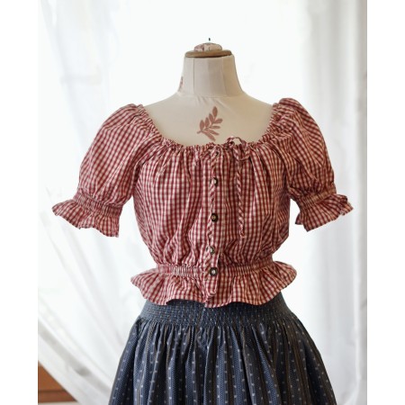 CAMICETTA  TIROLESE  TG.40/42  it. ROSSA