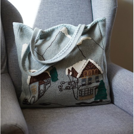 BORSA ARTIGIANALE SHOPPER MORBIDA TIROLESE IN LANA