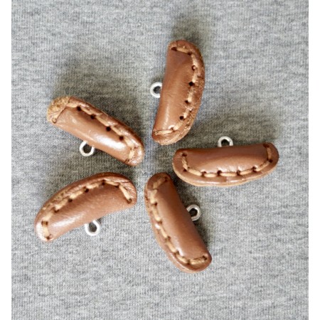 SET 5 BOTTONI STILE TIROLESE IN PELLE