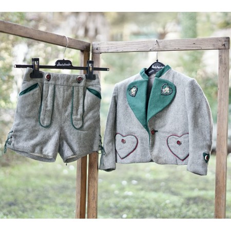 GIACCA + PANTALONCINI anni '40/50 LANA VINTAGE BAMBINO tg.3/4